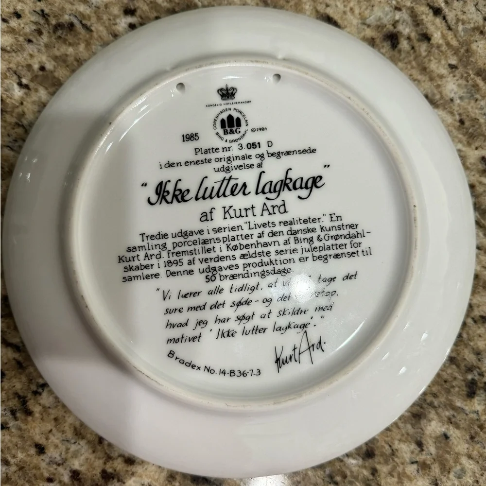 VINTAGE Kurt Ard Decorative plate 1985